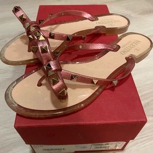 Authentic Valentino Rockstud Thong Sandals